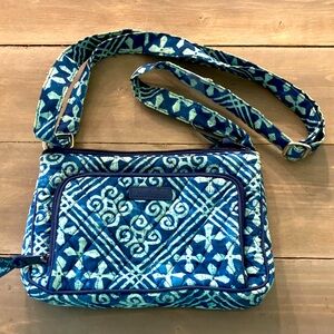 Blue Batik Patterned Women's Vera Bradley Adjustable Bag
